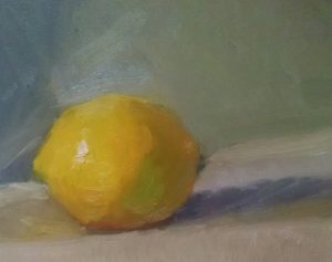 Little Lemon oil painting by Julie Dyer Holmes