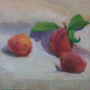 Just Peachy Oil painting by Julie Dyer Holmes