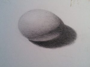 Egg drawing in graphite by Julie Dyer Holmes