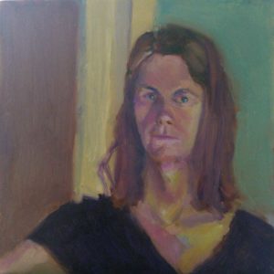 Self-portrait oil painting Julie Dyer Holmes