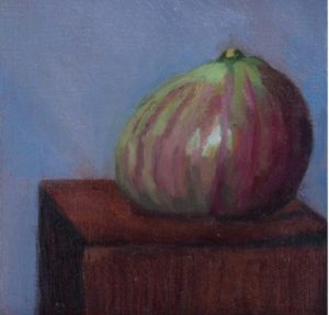 Luscious ripe fig oil painting by Julie Dyer Holmes, Fine Artist