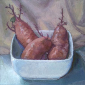 Sweet Change 8x8 still life oil painting on panel by Julie Dyer Holmes Raleigh NC June 15 2020