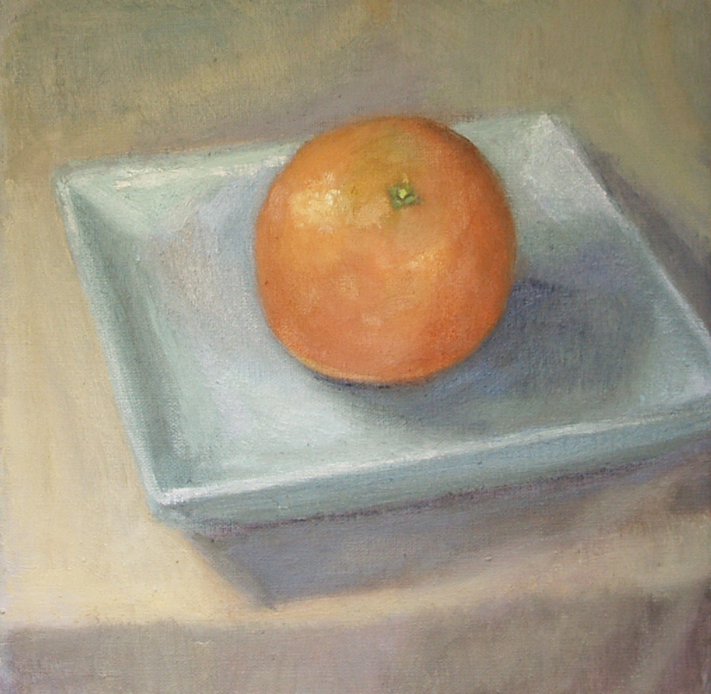 Grapefruit Devotional 8x8 oil painting on linen by Julie Dyer Holmes