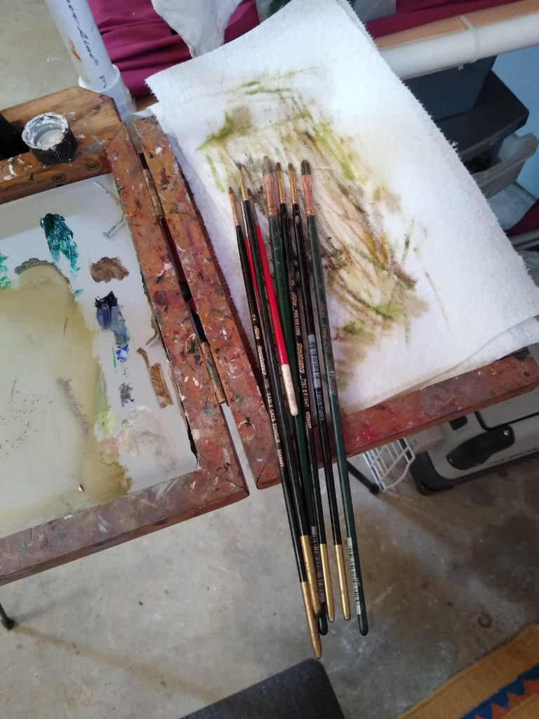 It's OK to use small brushes in the studio says Julie Dyer Holmes