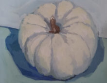 SOLD! White Pumpkin Gouache Painting