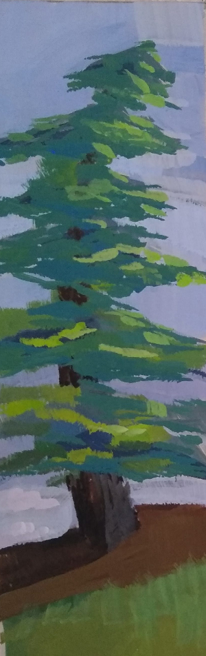 Carolina in the Pines 1 Gouache Painting by Julie Dyer Holmes