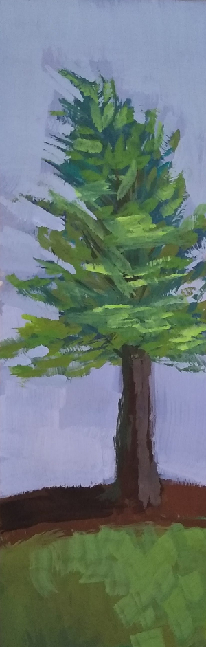 Carolina in the Pines Number 2 Gouache Painting by Julie Dyer Holmes