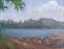 SOLD! Flanders Bay 3×3 inch oil painting