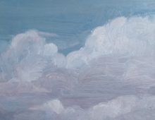 SOLD! Clouds 3×3 inch oil painting