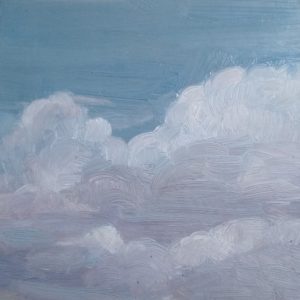 Clouds 3x3 inch oil painting on cradled panel by Julie Dyer Holmes