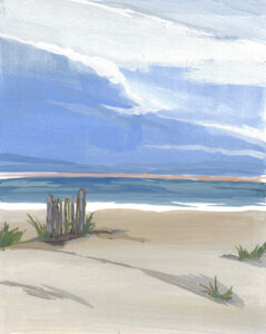 OBX-Beach-Painting-8x10-gouache-on-cold-press-paper-by-Julie-Dyer-Holmes