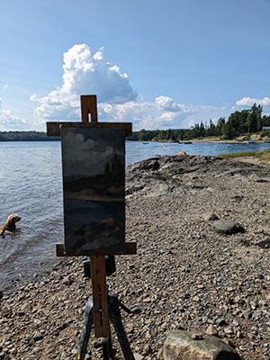 Set-up-Magical-Majestic-Maine-painting-Sept-2023-Sullivan-Maine