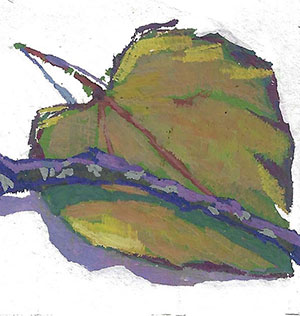 
Little-Redbud-Leaf-Limited-Edition-Printgouache painting by Julie DYer Holmes