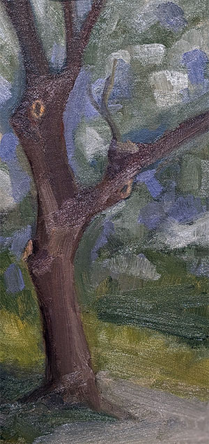 Accommodating-tree-by-JD-Holmes-6x12-in-oil-painting-on-panel